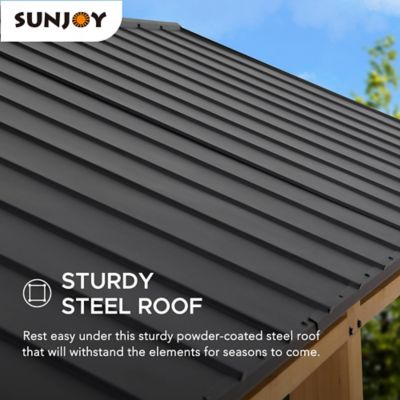 Image showing  11 ft. x 20 ft. Carport Cedar Framed Wood Gazebo