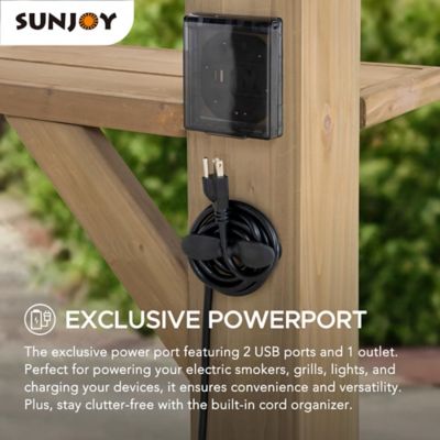 Image showing  10 ft. x 12 ft. Wooden Grill Gazebo Outdoor Cedar Frame BBQ Gazebo