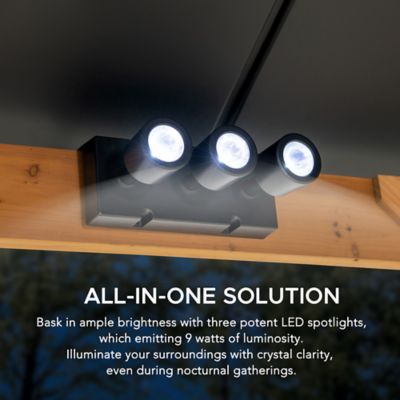 Image showing  Black Adjustable LED Ceiling Spotlight Battery Powered 9W LED