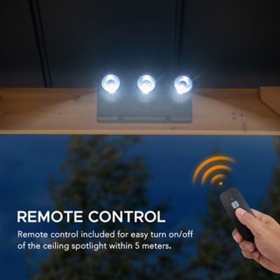 Image showing 5 th Sunjoy Black Adjustable LED Ceiling Spotlight Battery Powered 9W LED