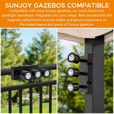 Image showing 9 th Sunjoy Black Adjustable LED Ceiling Spotlight Battery Powered 9W LED