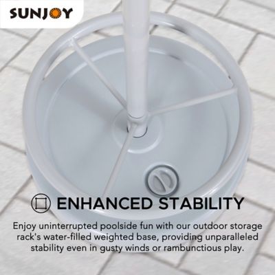 Image showing 5 th Sunjoy Storage Pool Storage Rack, Light Grey