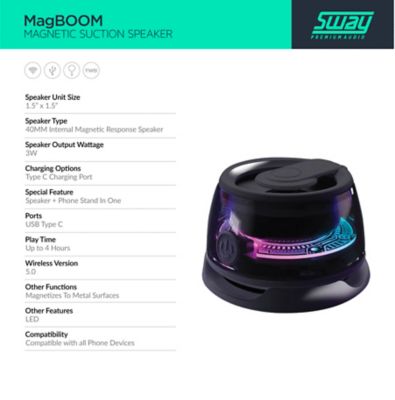 Image showing  MagBoom LED Magnetic Bluetooth Speaker