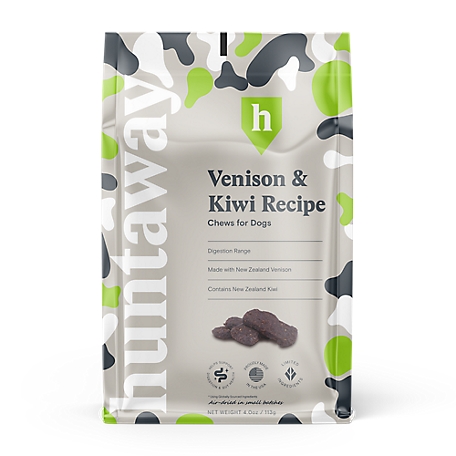 Huntaway Venison & Kiwi Recipe Chews for Dogs, 4 oz.