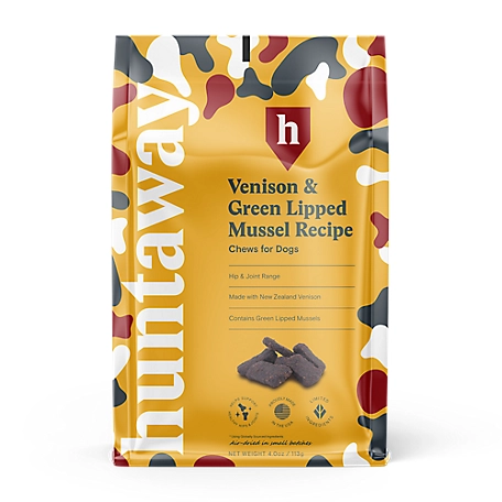 Huntaway Venison & Greenlipped Mussel Recipe Chews for Dogs, 4 oz.