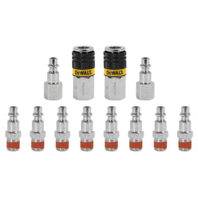 DeWALT 1/4 in. NPT Industrial Couplers and Plugs: 8 Male Plugs, 2 Female Plugs, 2 Female Couplers