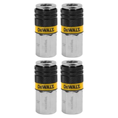 DeWALT 1/4 in. FNPT Industrial Couplers: 4 Female Couplers