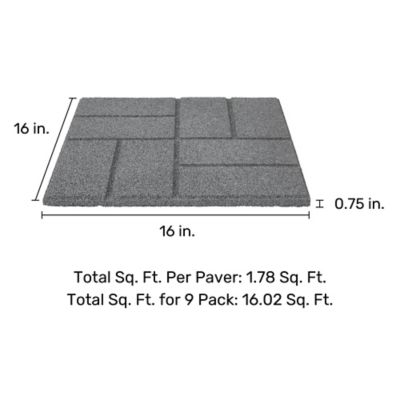 Image showing  Dual Sided Pavers, 16 in., Gray/Black, 9-Pack