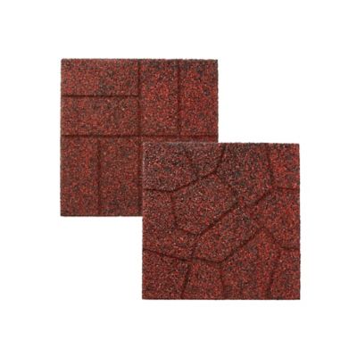 GroundSmart Dual Sided Pavers, 16 in., Red/Black, 9-Pack