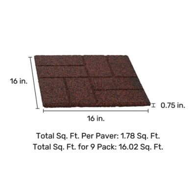 Image showing  Dual Sided Pavers, 16 in., Red/Black, 9-Pack