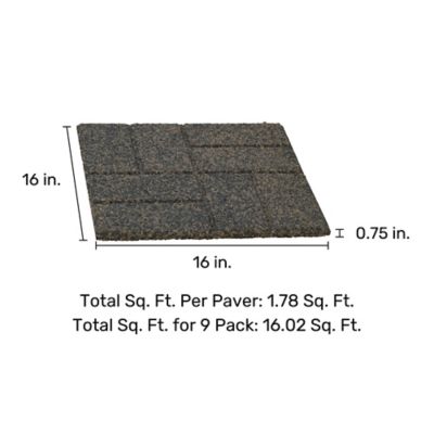 Image showing  Dual Sided Pavers, 16 in., Tan/Black, 9-Pack