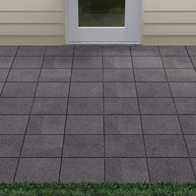 Image showing  Flat Pavers, 12 in., Gray, 12-Pack