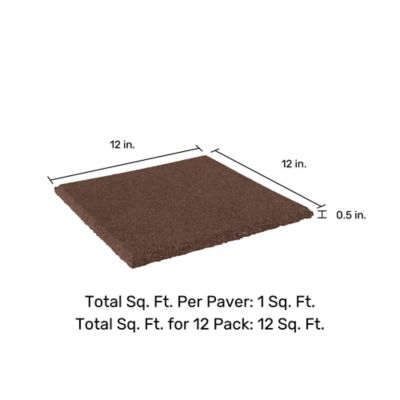 Image showing  Brown 12 in. Flat Paver, 12 pk.