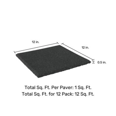 Image showing  Black 12 in. Flat Paver, 12 pk.