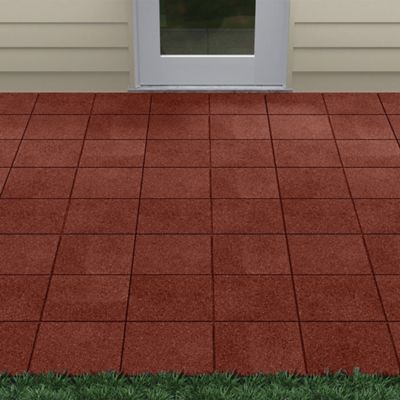 Image showing  Flat Pavers, 12 in., Red, 12-Pack