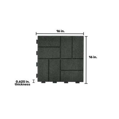 Image showing  Interlock Pavers, 16 in., Black, 9-Pack