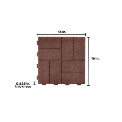 Image showing  Interlock Pavers, 16 in., Red, 9-Pack