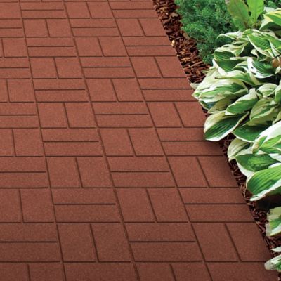 Image showing  Interlock Pavers, 16 in., Red, 9-Pack