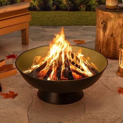 Sunjoy 22 in. Black Steel Wood-Burning Fire Pit