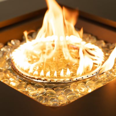 Image showing 5 th Deko Living 42 in. Rectangular Outdoor Propane Firetable with Ice Bucket