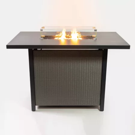 Deko Living Outdoor Propane Rectangular Barstool Fire Table Fire Pits