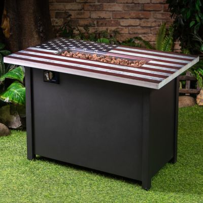 Image showing  40 in. Rectangular Outdoor Commemorative Propane Gas Fire Table