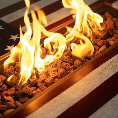 Image showing  40 in. Rectangular Outdoor Commemorative Propane Gas Fire Table