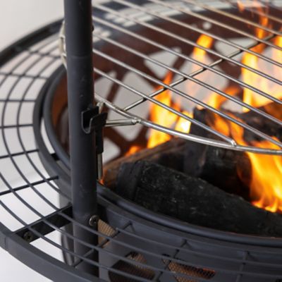 Image showing 6 th Deko Living 33 in. Outdoor Steel Wood-Burning Fire Pit Grill and Rotisserie