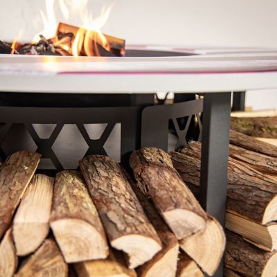 Image showing  Commemorative Outdoor Steel Woodburning Fire Pit with Log Storage