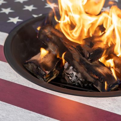 Image showing 7 th Deko Living Commemorative Outdoor Steel Woodburning Fire Pit with Log Storage