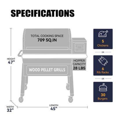 Image showing 6 th Z GRILLS 709 sq. in. Wi-Fi Smart Wood Pellet Grill & Smoker with Super Smoke Mode, Smart Home Technology & PID Controller, Black