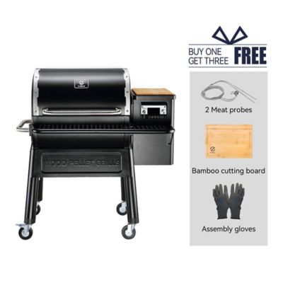 Image showing 7 th Z GRILLS 709 sq. in. Wi-Fi Smart Wood Pellet Grill & Smoker with Super Smoke Mode, Smart Home Technology & PID Controller, Black