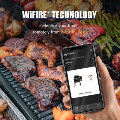 Image showing  1,068 sq. in. Wood Pellet Grill and Smoker with Wi-Fi, Black