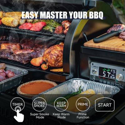 Image showing  1,068 sq. in. Wood Pellet Grill and Smoker with Wi-Fi, Black