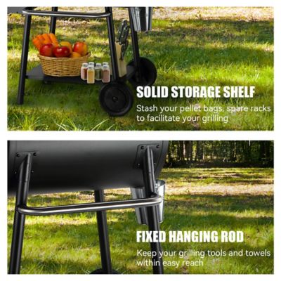 Image showing  585 sq. in. Pellet Smoker, Durable Stainless Steel Lid, Easy to Move