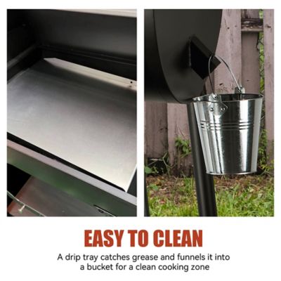 Image showing 5 th Z GRILLS 585 sq. in. Pellet Smoker, Durable Stainless Steel Lid, Easy to Move