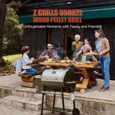 Image showing 7 th Z GRILLS 585 sq. in. Pellet Smoker, Durable Stainless Steel Lid, Easy to Move