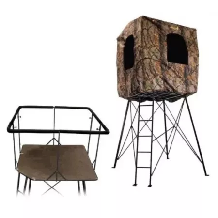 12ft Muddy Quadpod with Floor Cushion Tower & Box Blinds