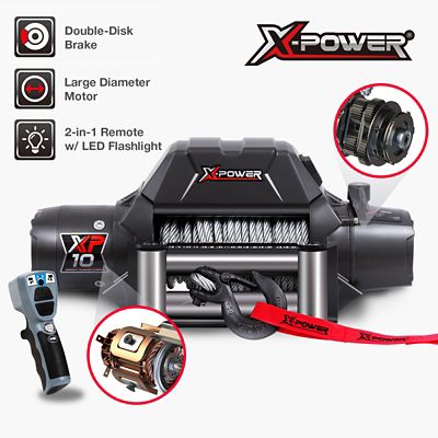 Image showing  12V Electric Truck/SUV/Jeep Winch, 10,000 lb. Capacity, Integrated Steel Rope