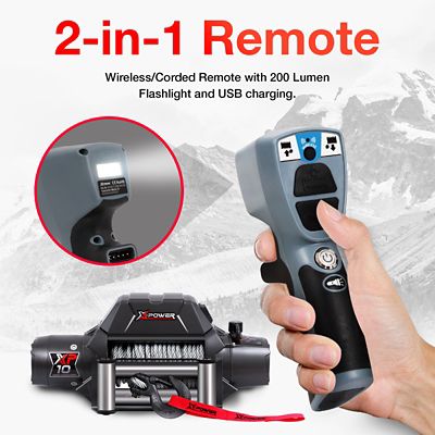 Image showing  12V Electric Truck/SUV/Jeep Winch, 10,000 lb. Capacity, Integrated Steel Rope