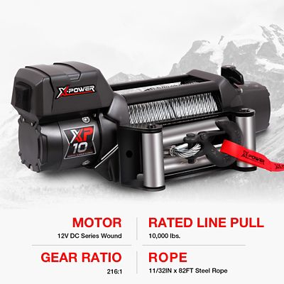 Image showing  12V Electric Truck/SUV/Jeep Winch, 10,000 lb. Capacity, Non-Integrated Steel Rope