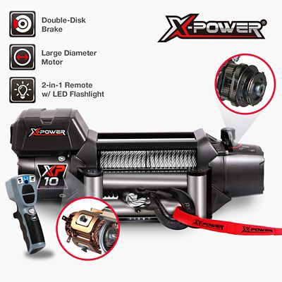 Image showing  12V Electric Truck/SUV/Jeep Winch, 10,000 lb. Capacity, Non-Integrated Steel Rope
