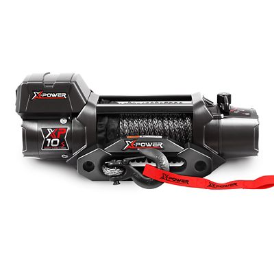 XPOWER 12V Electric Truck/SUV/Jeep Winch, 10,000 lb. Capacity, Non-Integrated Synthetic Rope
