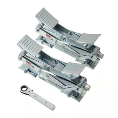 Image showing  X-Chock Double Pack with Wrench Heavy-Duty Wheel Stabilizers for RVs and Trailers, Prevents Shifting