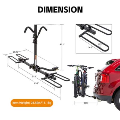 Image showing 6 th TowingMaster 80 lb. Capacity 2-Bicycle Deluxe Rack for 2 in. Hitch Secure, Heavy-Duty Bike Carrier for SUVs, RVs, and Trailers