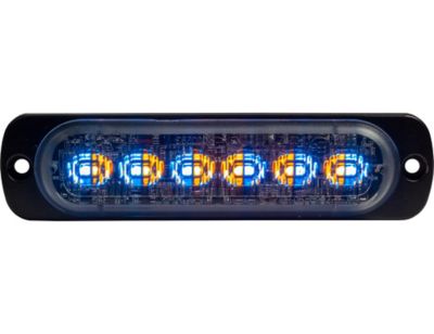 Image showing  4.5 in. Amber/Blue Thin LED Strobe Light with 28 Flash Patterns