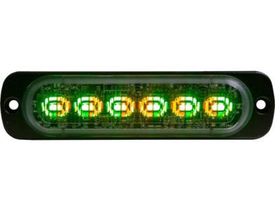 Image showing  4.5 in. Amber/Green Thin LED Strobe Light with 28 Flash Patterns