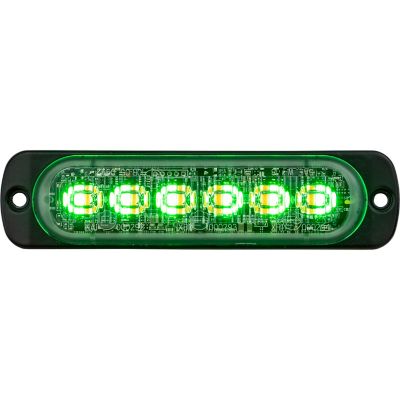 Image showing  4.5 in. Amber/Green Thin LED Strobe Light with 28 Flash Patterns