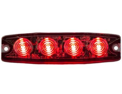 Buyers Products Ultra Thin Clear LED Strobe Light, Red