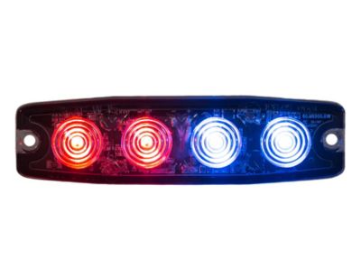 Buyers Products Ultra Thin Clear LED Strobe Light, Red/Blue